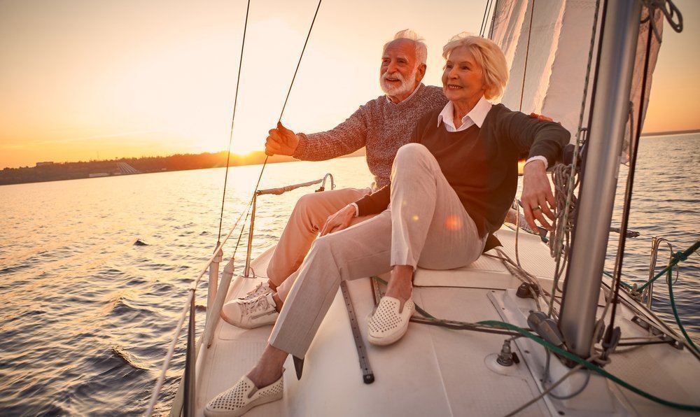 Beautiful,And,Happy,Senior,Couple,In,Love,Sitting,On,The